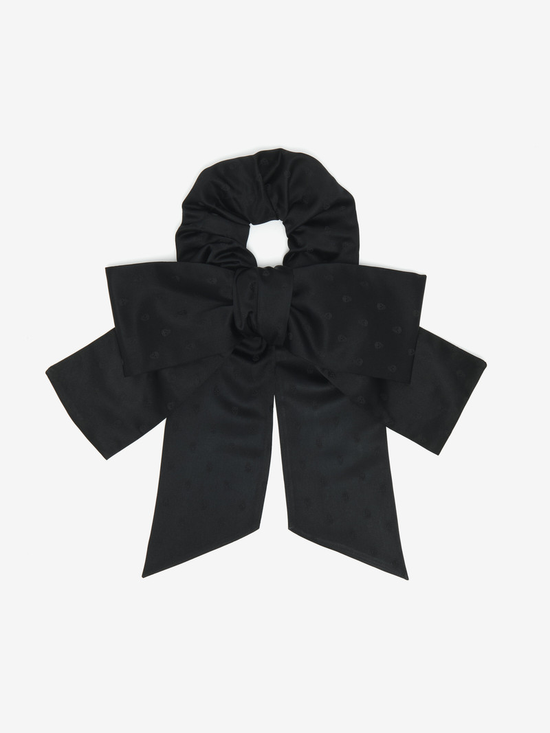 Skull Jacquard Bow Scrunchie 1
