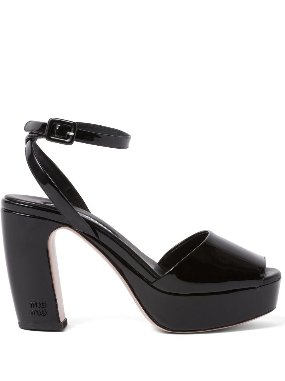 patent-leather platform sandals - 1