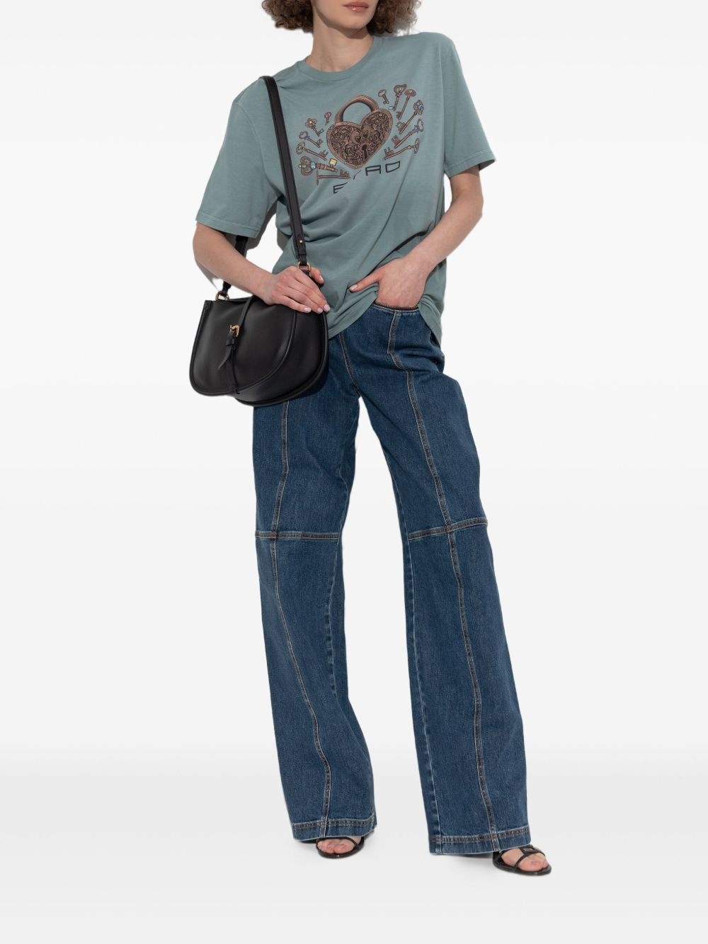 Pegaso-motif panelled jeans - 2