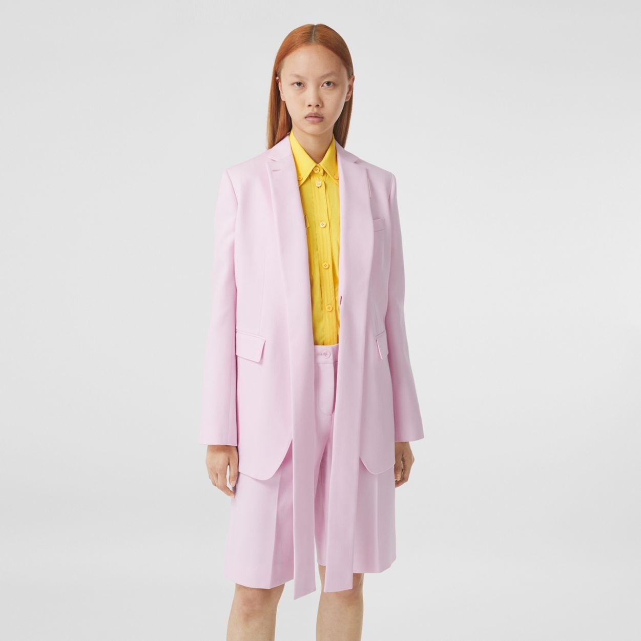 Exaggerated Lapel Wool Twill Tailored Jacket - 6