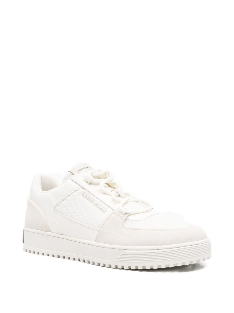 EMPORIO ARMANI panelled lace-up sneakers outlook