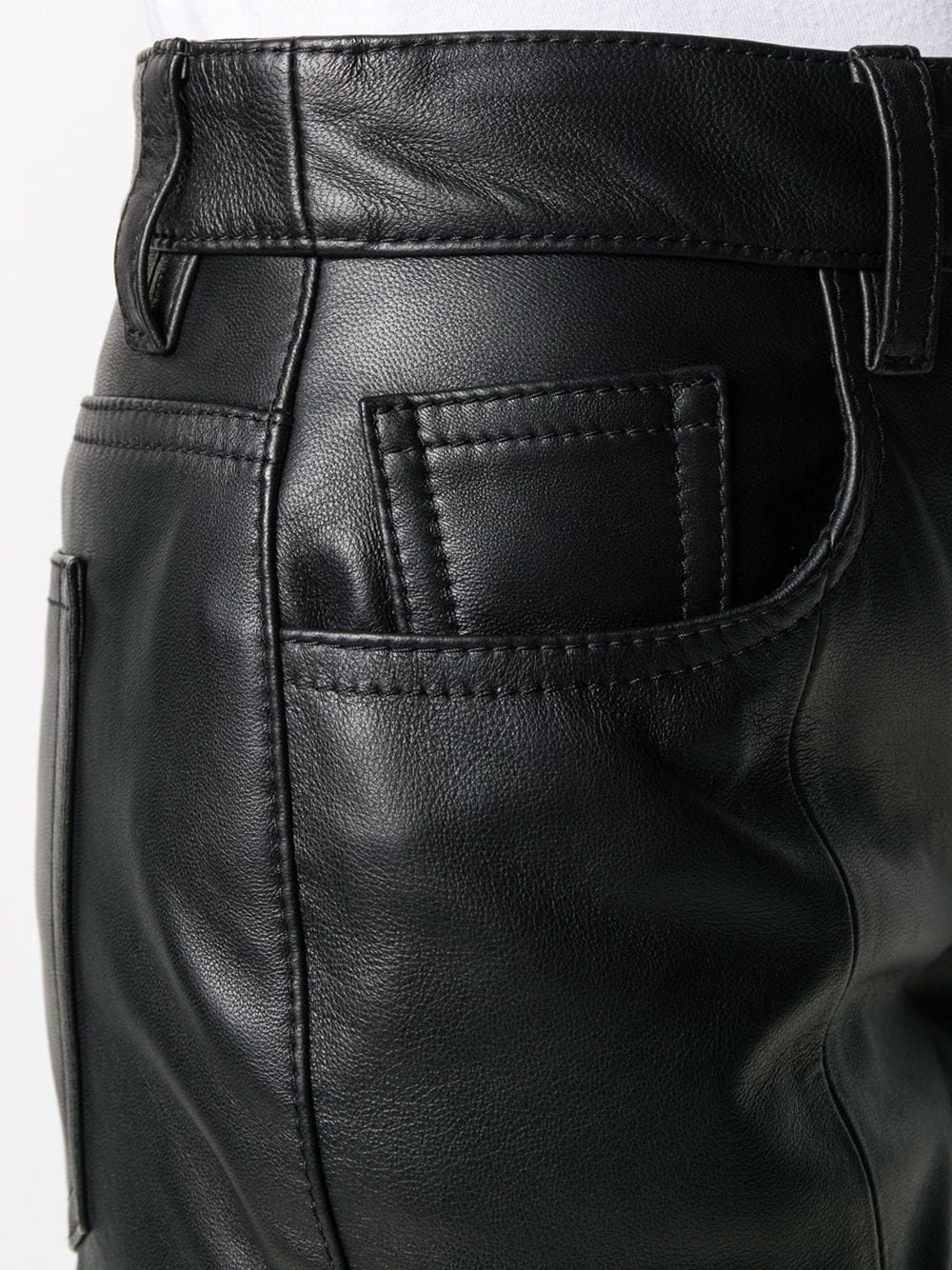 straight-leg leather trousers - 5