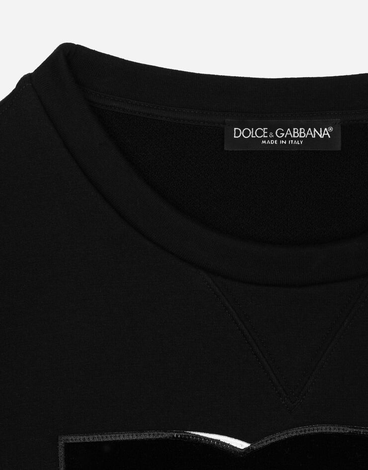 Cropped jersey sweatshirt with DG logo patch - 3