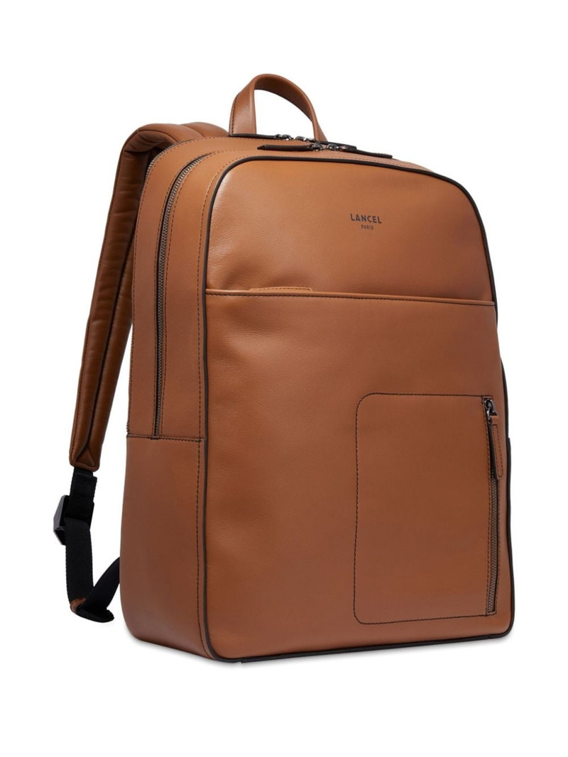 logo-print leather backpack 3