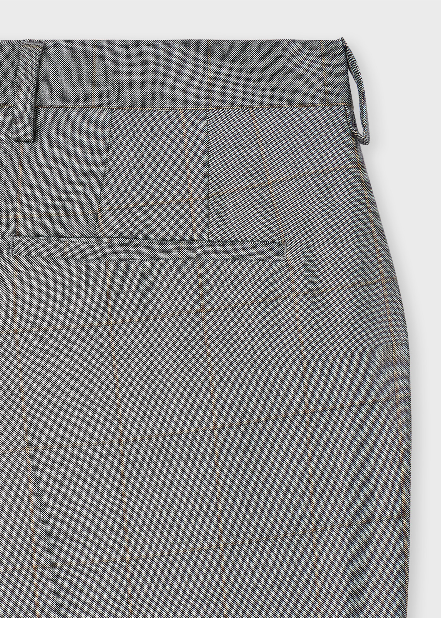 Grey Windowpane Check Wool Trousers - 2