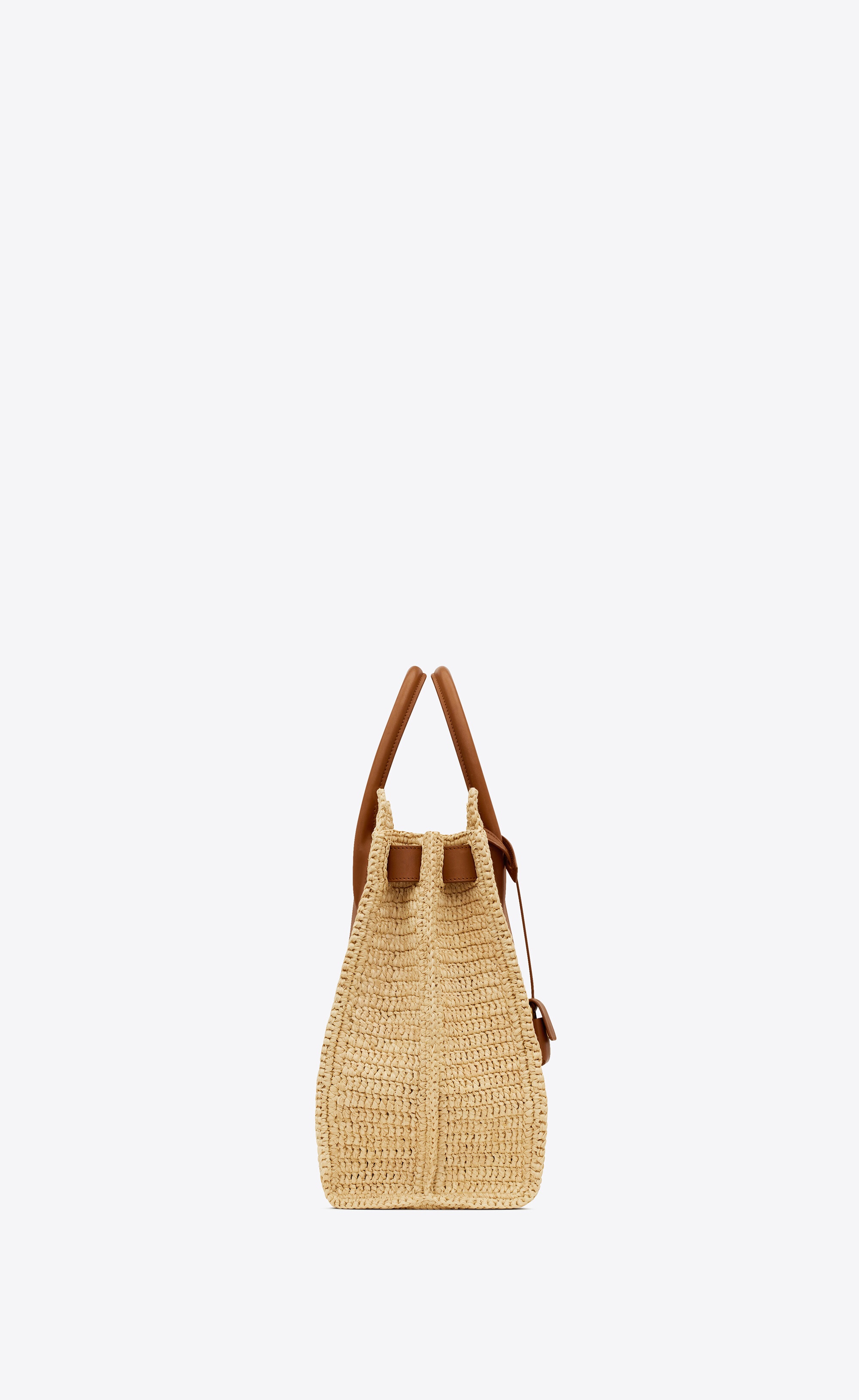 sac de jour medium supple in raffia and vegetable-tanned leather - 3