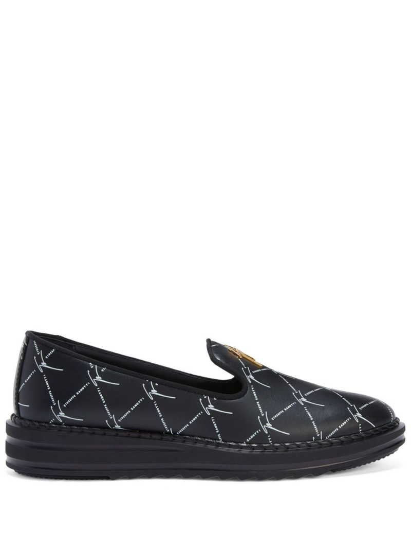 Tim logo-lettering loafers 1