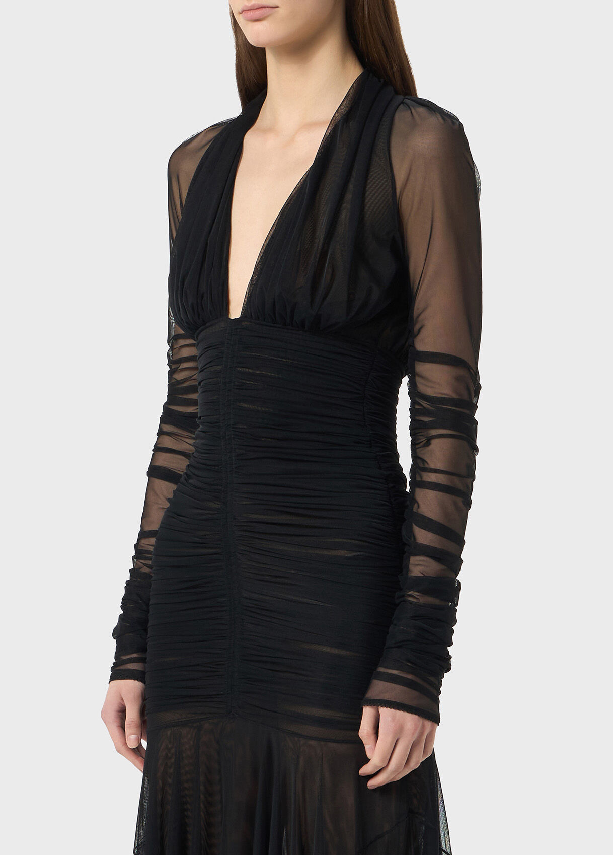 MIDI DRESS IN TULLE WITH RUFFLES - 4