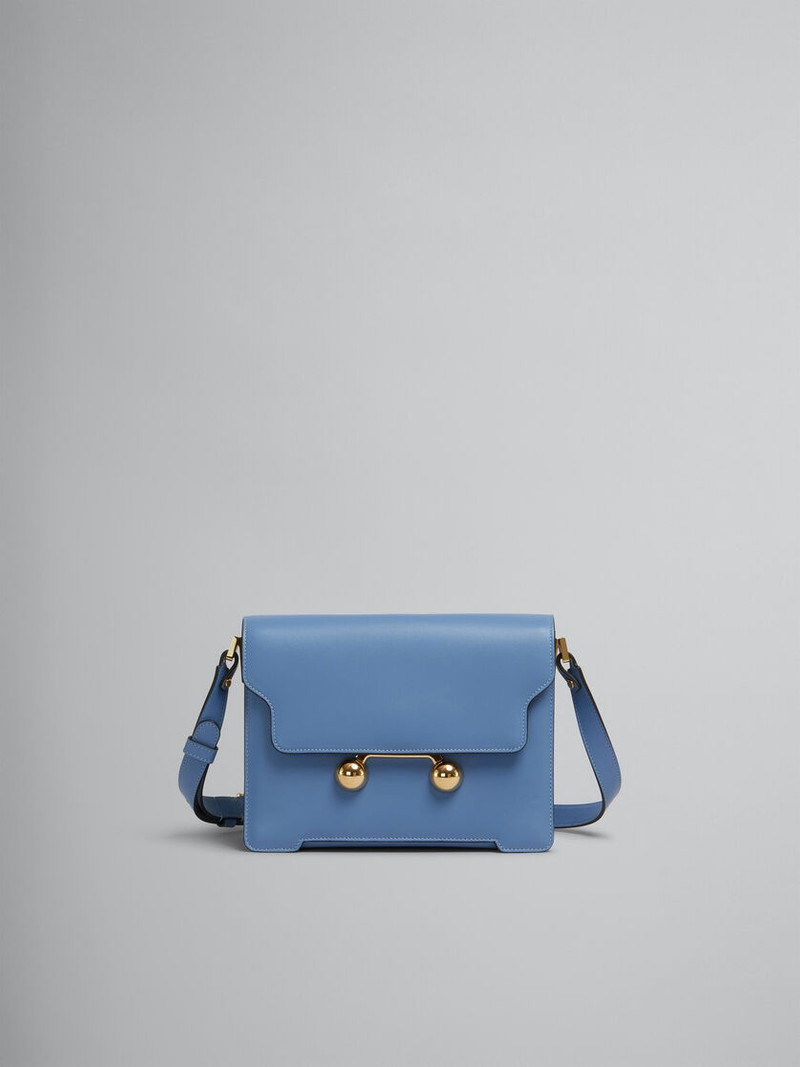 BLUE LEATHER TRUNKAROO MEDIUM SHOULDER BAG - 1