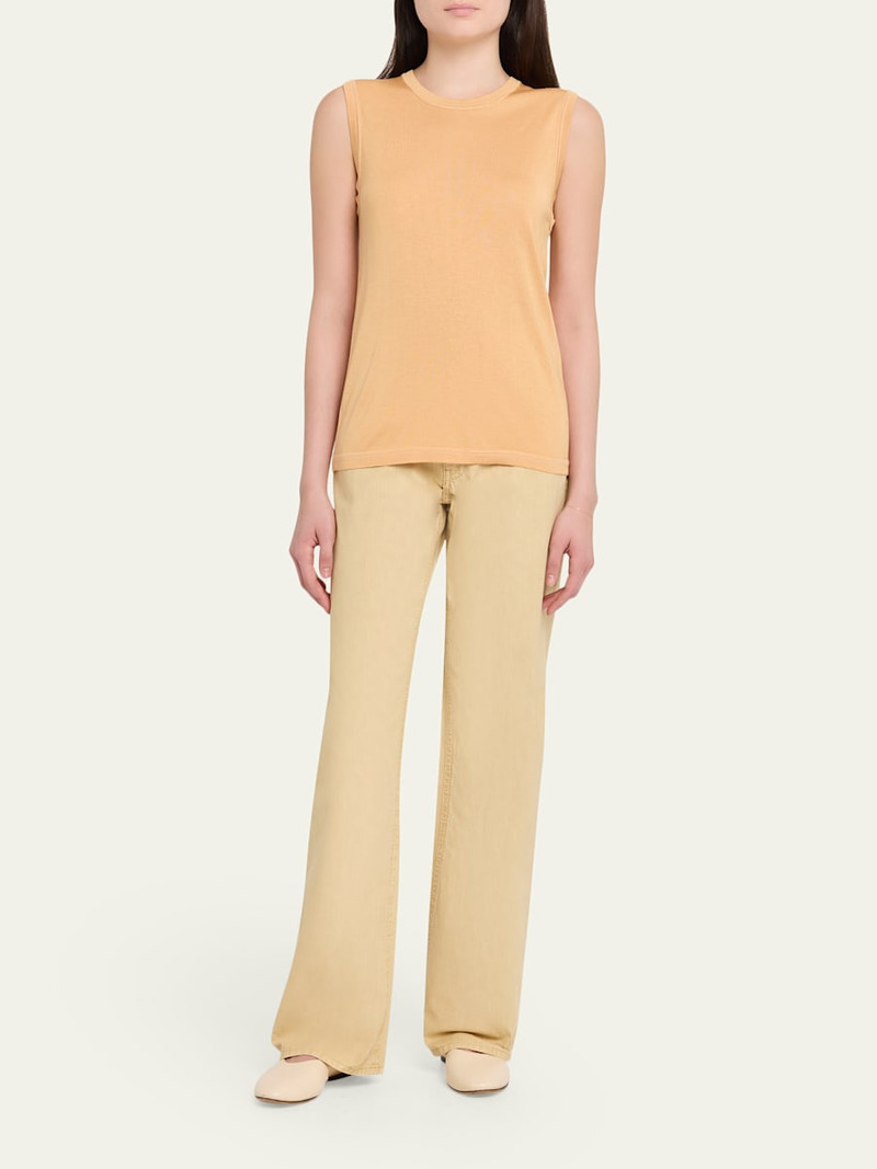 6397 Slim Bootcut Cotton Canvas Trousers outlook