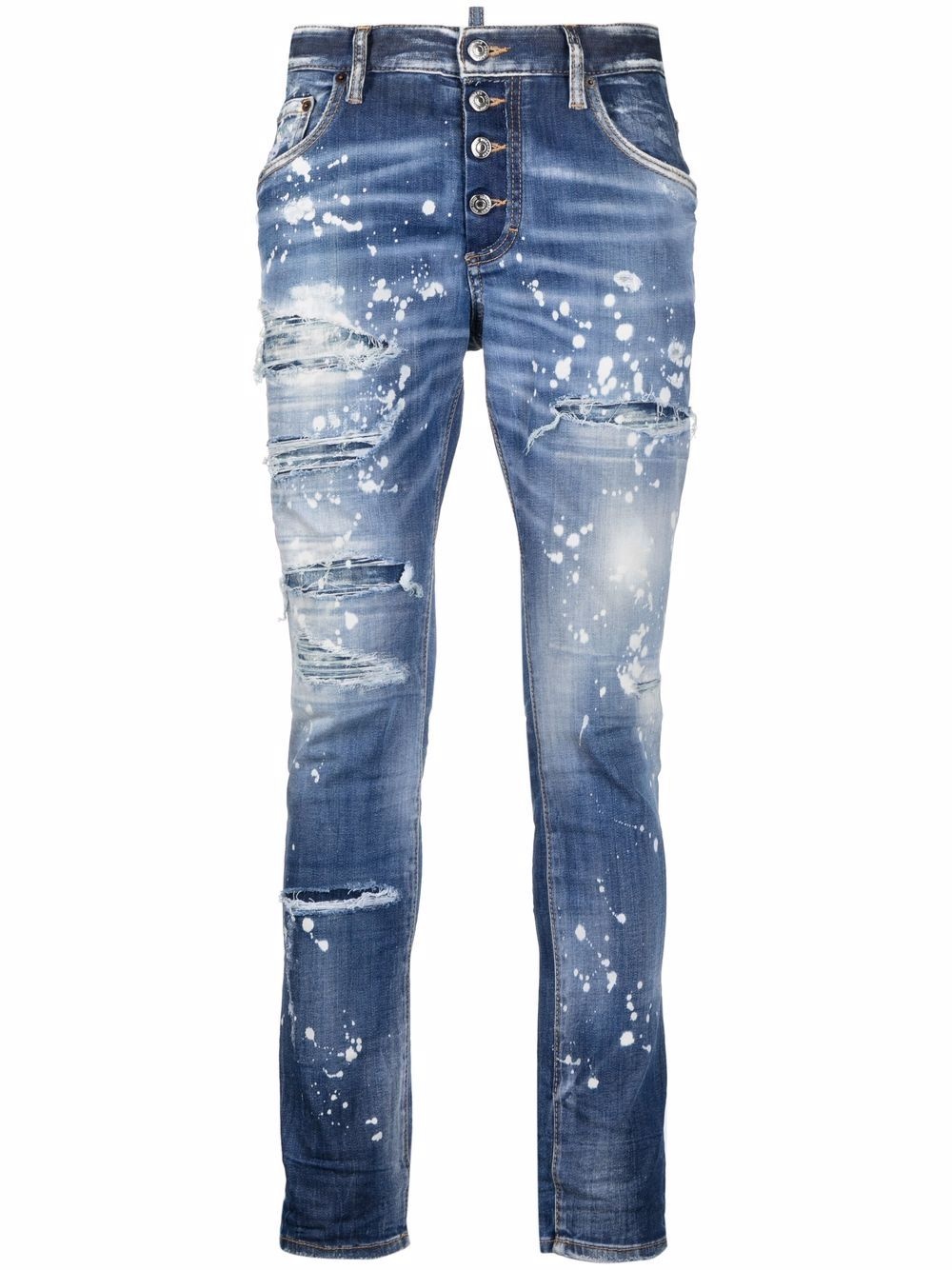 distressed-effect slim-fit jeans - 1