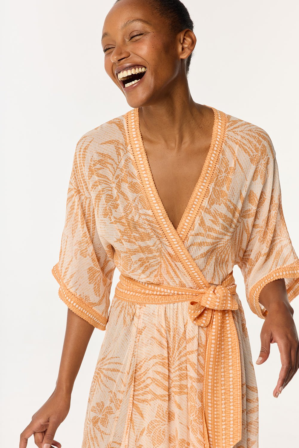 Long Dress Adha - Orange Frangipani - 4