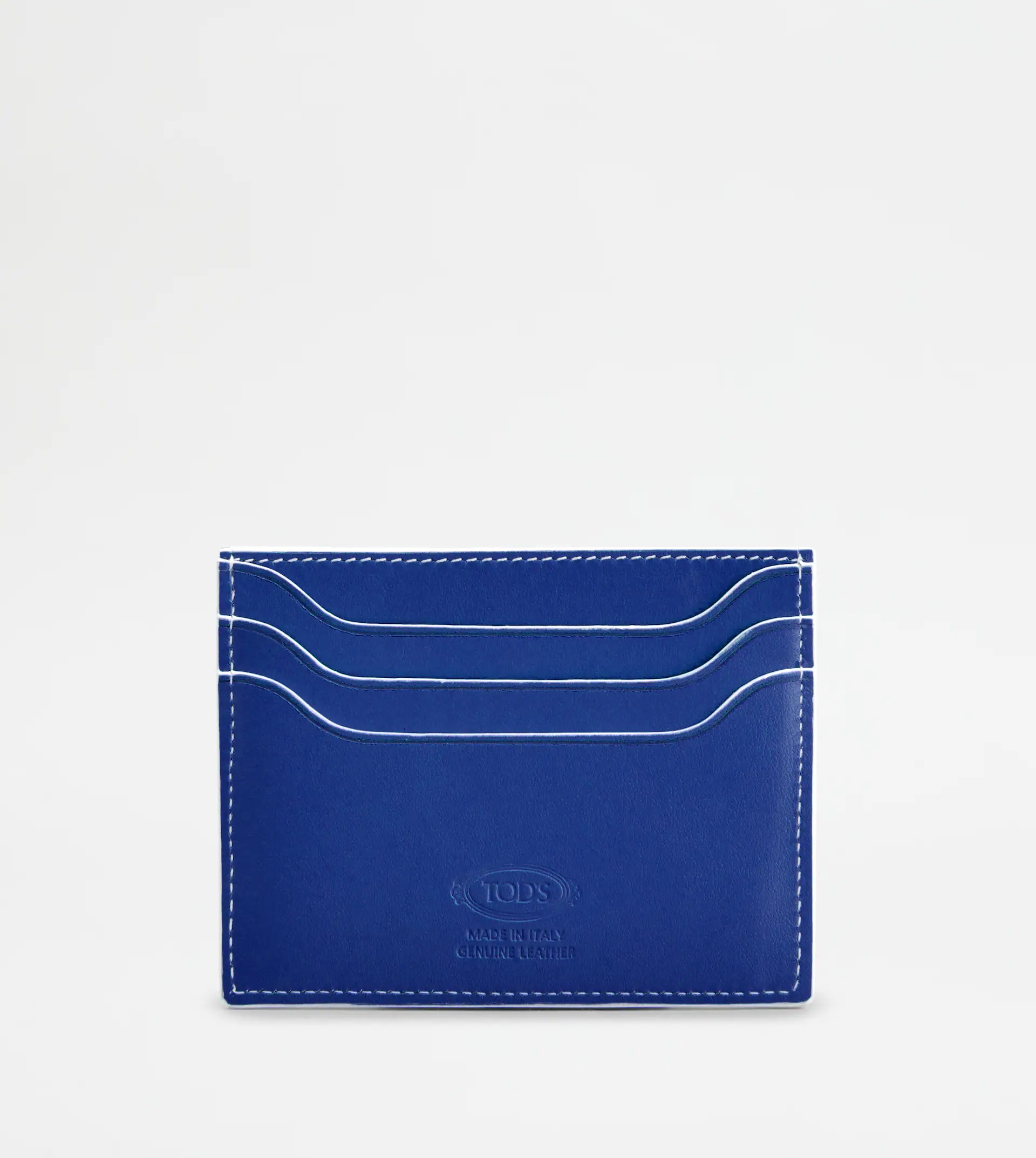CREDIT CARD HOLDER IN LEATHER - BLUE - 2