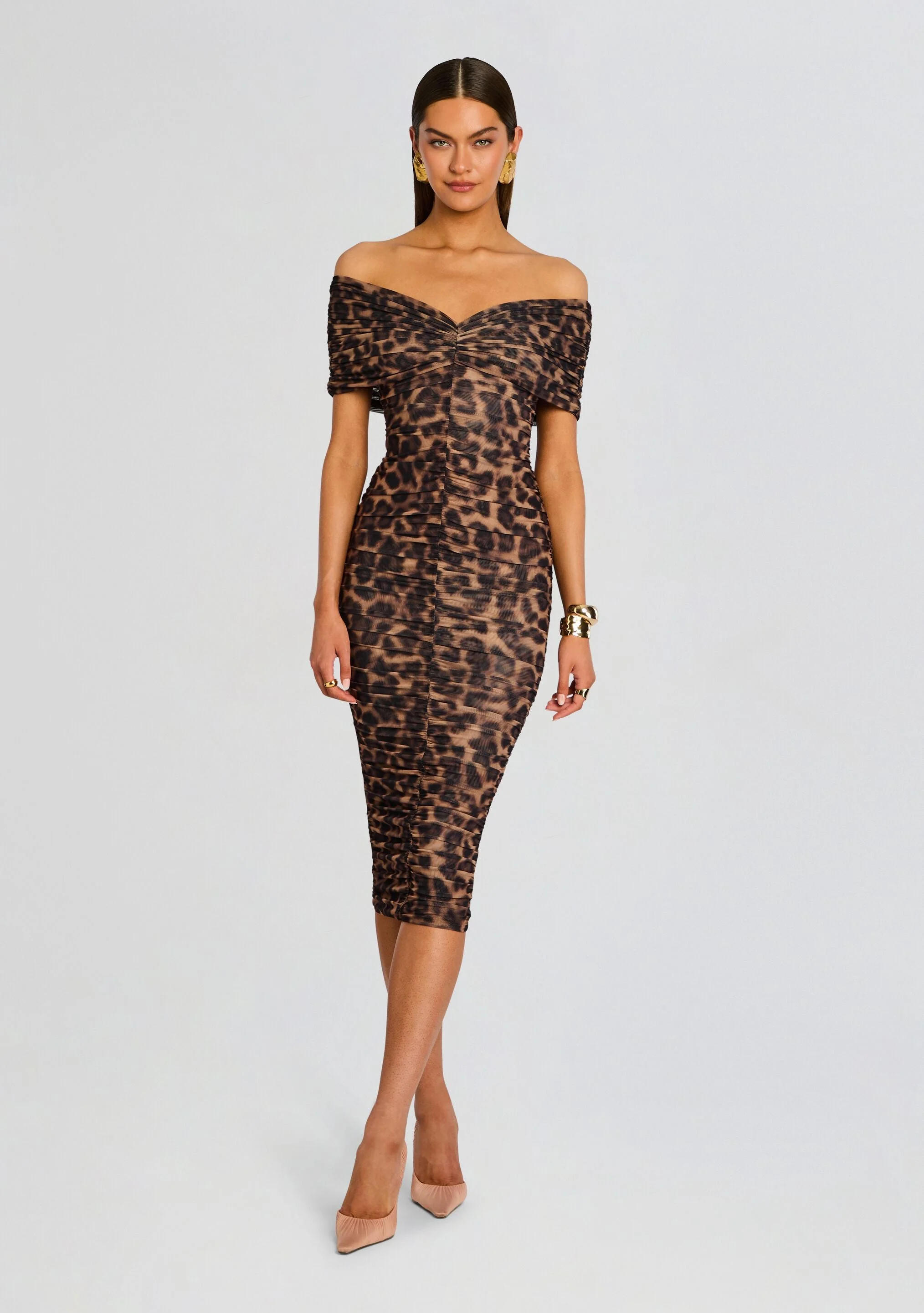 GIANINA MESH MIDI DRESS - 1