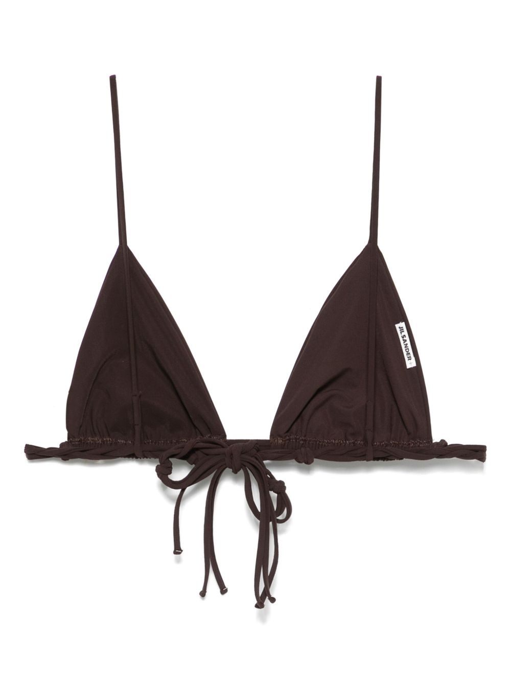 【送料&関税込】Jil Sander Logo Bikini Top Brown Tangle Bikini Top by Jil Sander on Sale