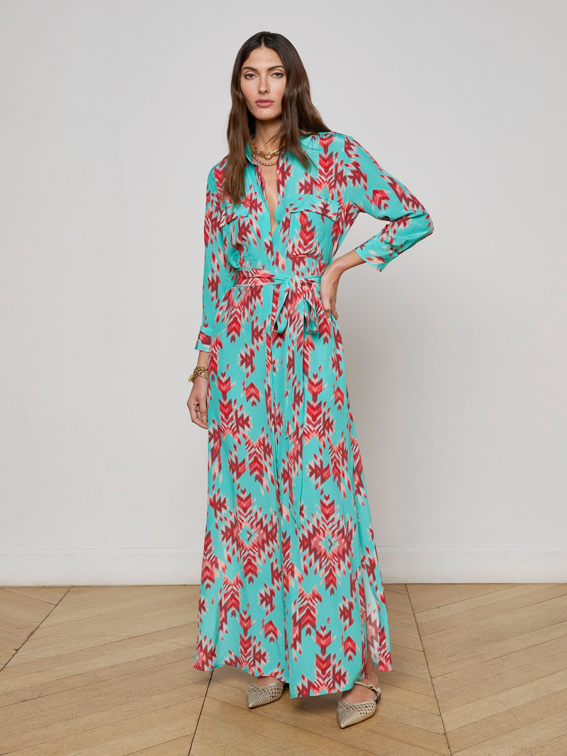 L'AGENCE Cameron Silk Shirt Dress outlook