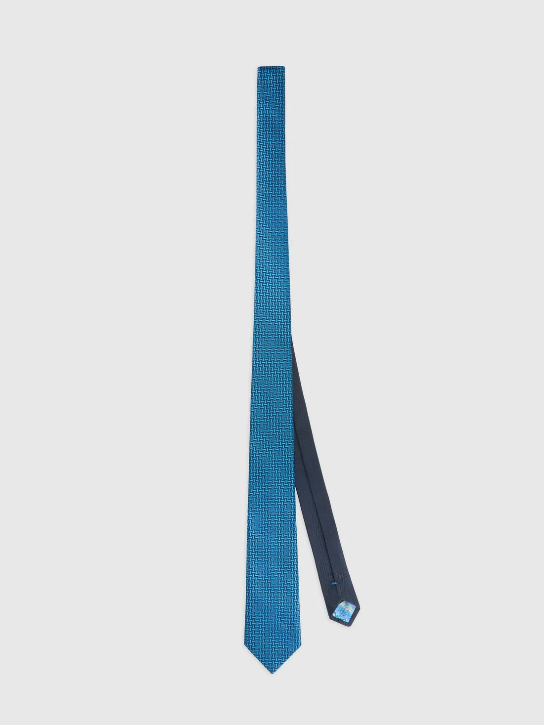 Pure silk zigzag tie - 1