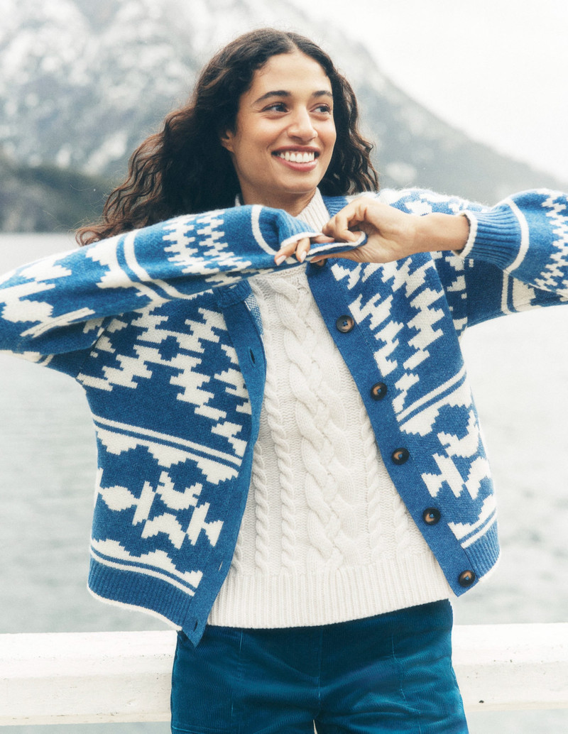 Abi Jacquard Cardigan-Denim Blue Aztec 7