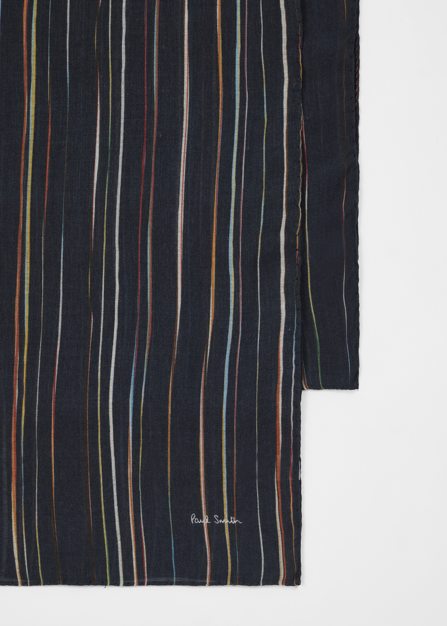 Dark Blue 'Signature Stripe' Scarf - 2