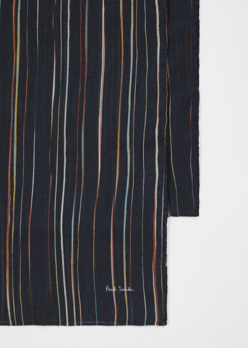 Paul Smith Dark Blue 'Signature Stripe' Scarf outlook