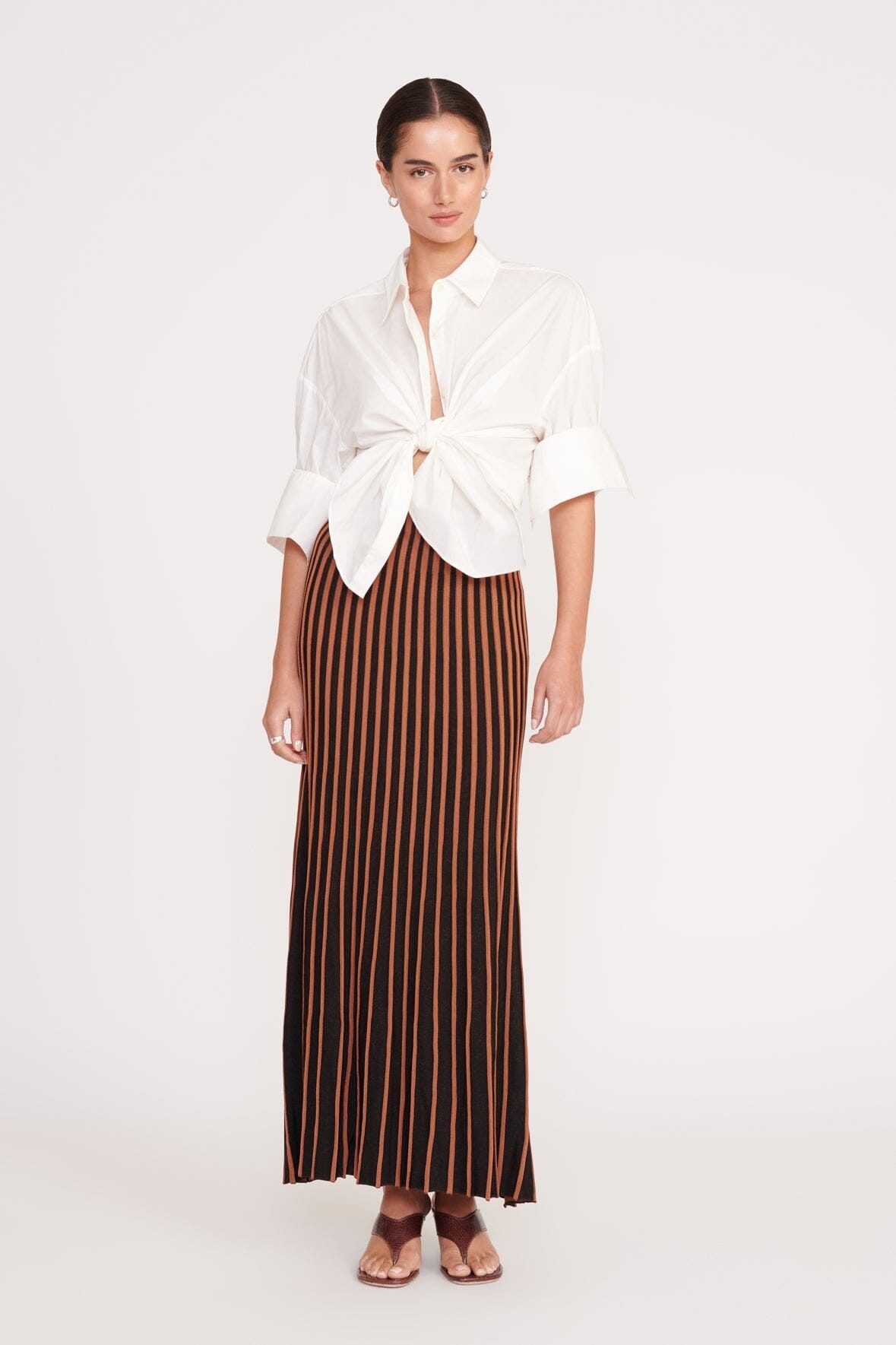 STAUD ALEIDA SKIRT TAN BLACK - 6