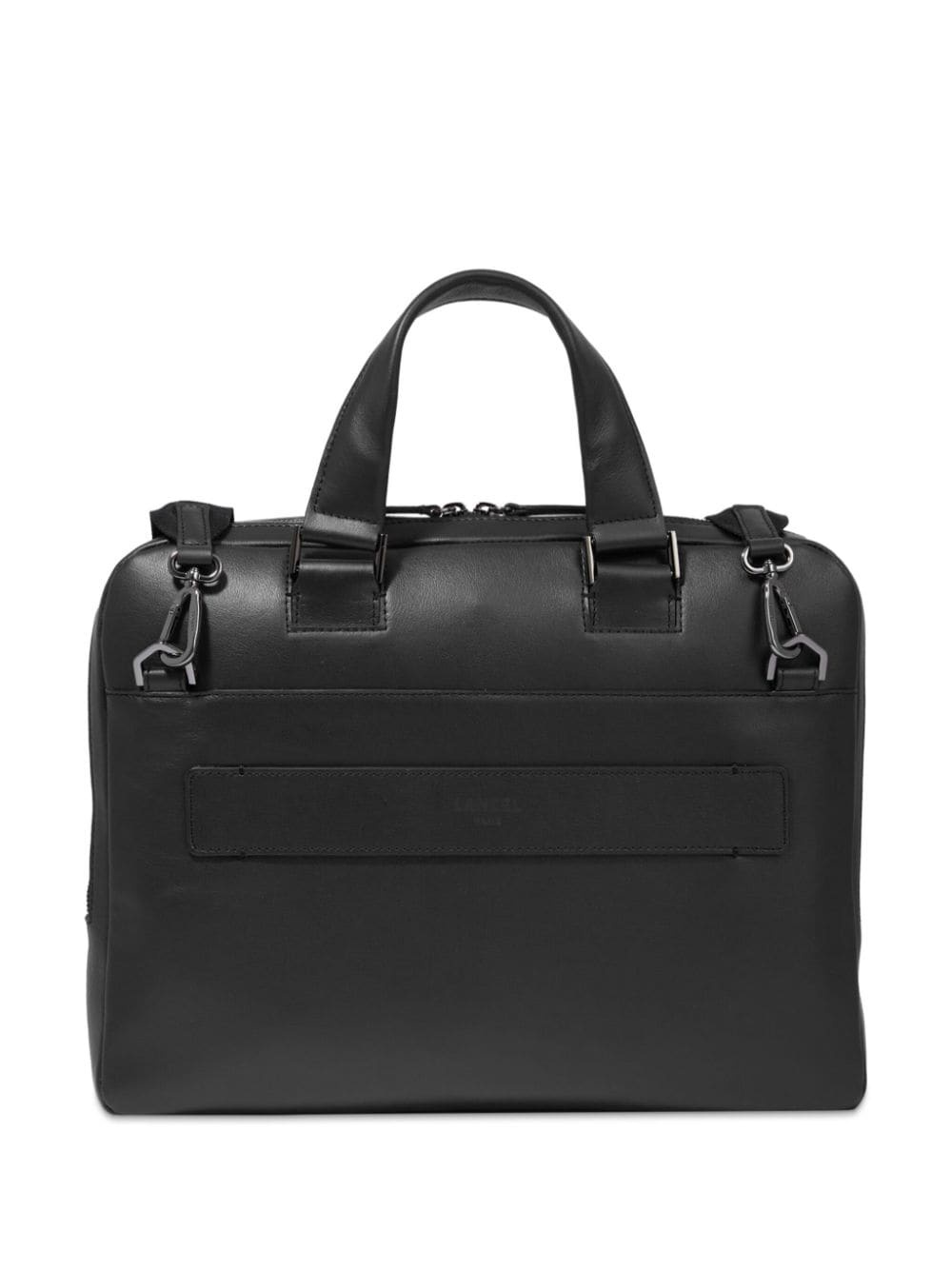 logo-embossed leather laptop bag - 2