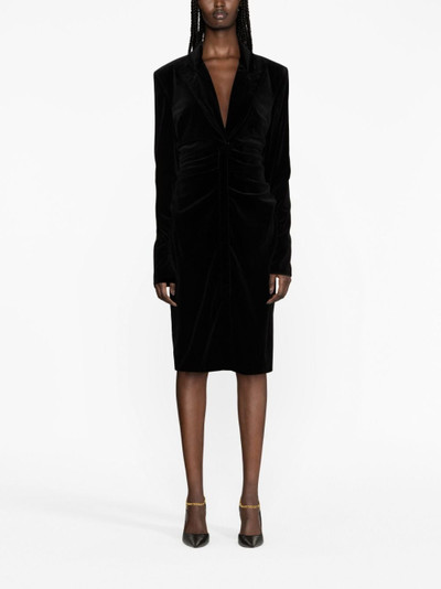 TOM FORD plunging V-neck velvet midi dress outlook