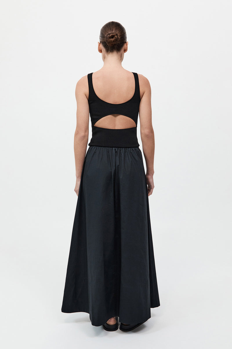 Bateau Cut Out Dress - Black - 7