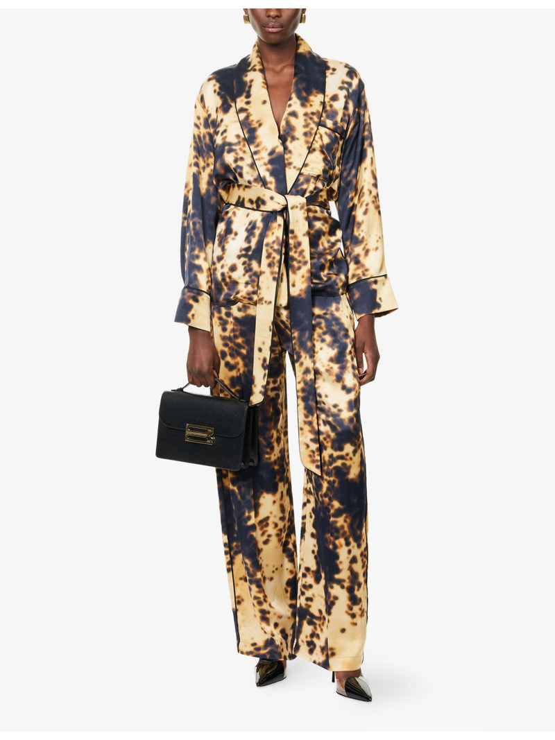 Victoria Beckham Abstract-Print Wide-Leg Woven Trousers outlook