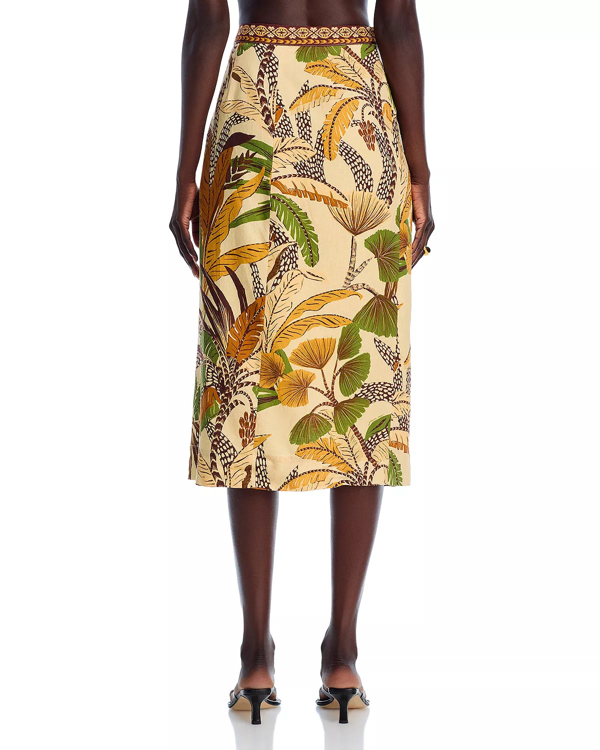 Foliage Sketch Sand Midi Skirt - 3