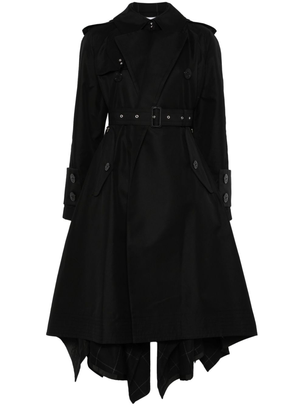 gabardine x windowpane coat - 1