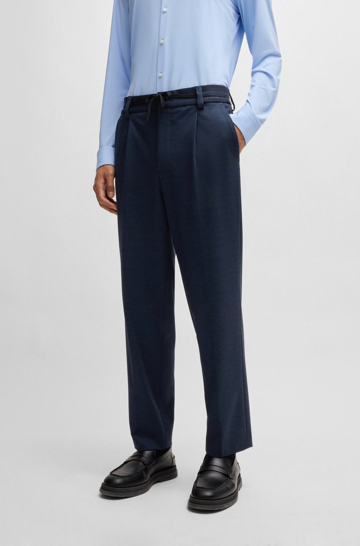 SLIM-FIT TROUSERS IN MELANGE SUPER-FLEX TWILL - 2