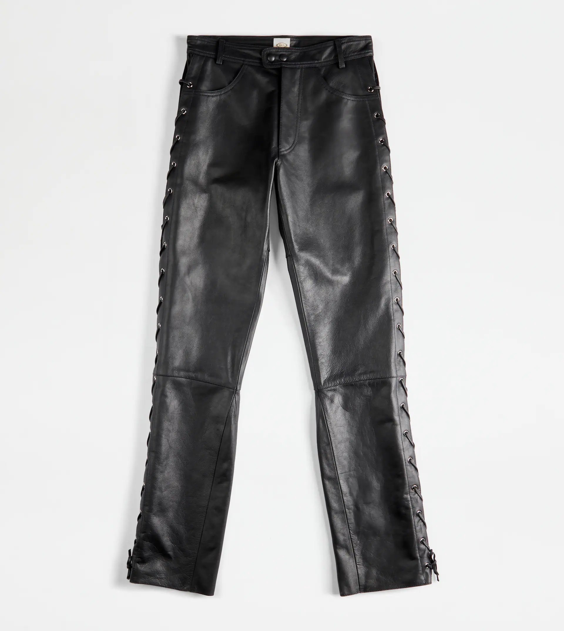 TOD'S TROUSERS IN LEATHER - BLACK - 1