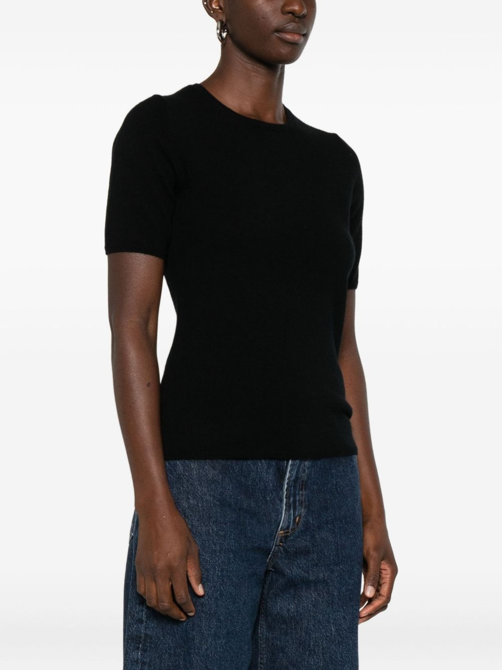 short-sleeve cashmere T-shirt - 3