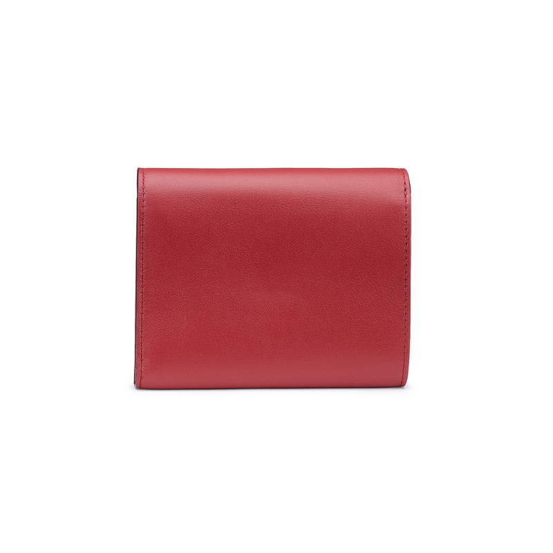Red leather wallet with coin pocket 4