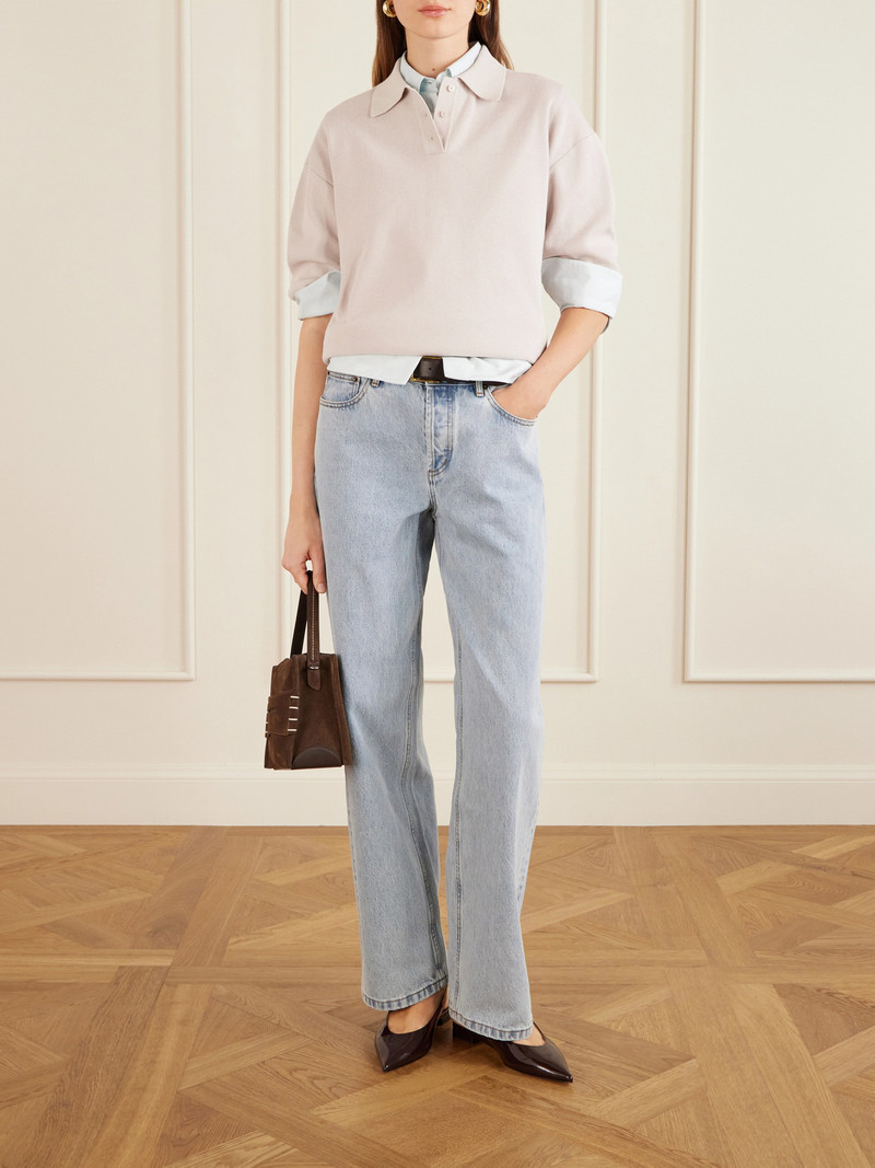 The Frankie Shop Nola Cotton-blend Knitted Polo Shirt outlook