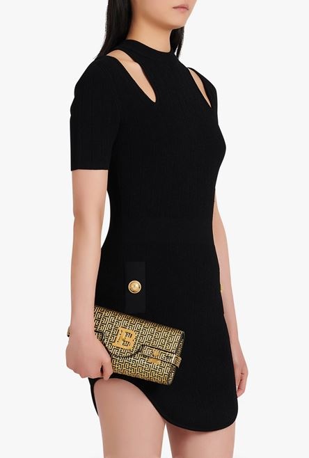 Bicolor gold and black leather B-Buzz clutch bag - 9