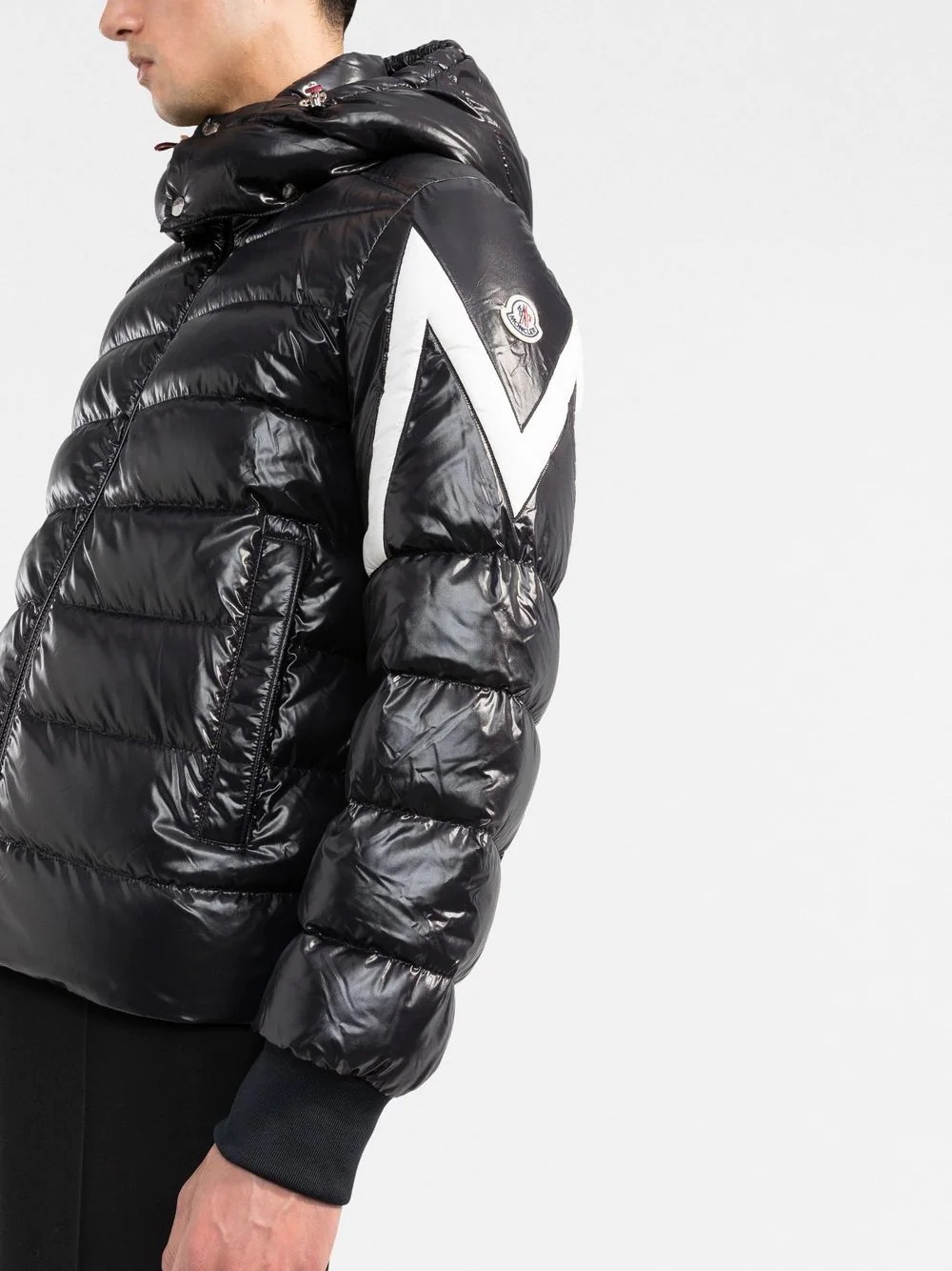 hooded feather down jacket - 3