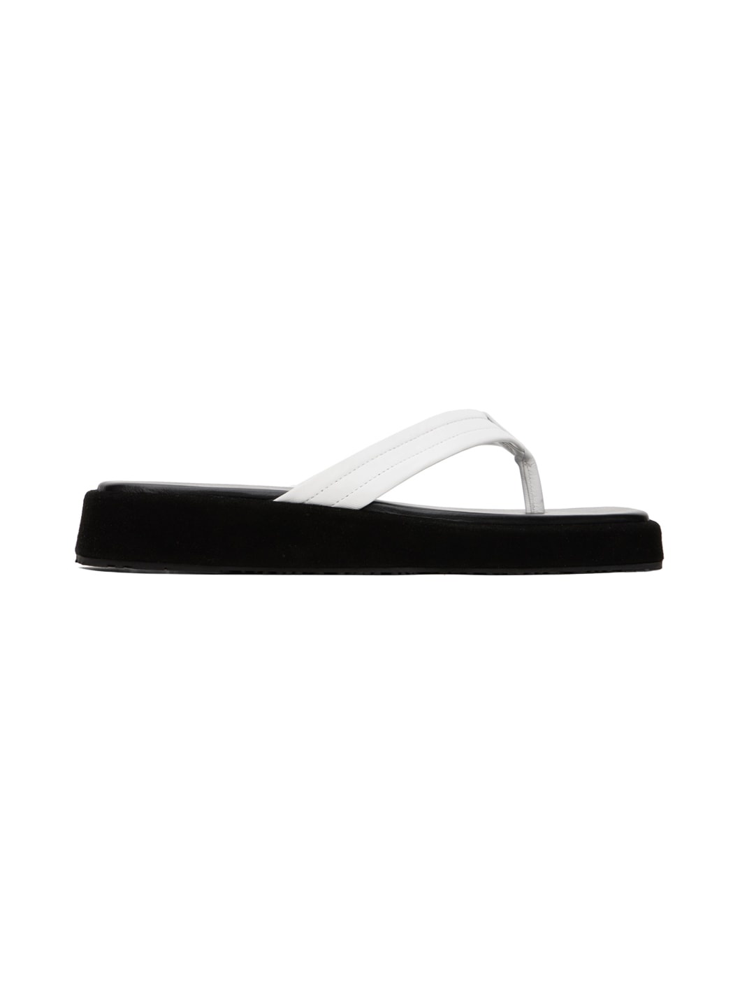 Black & White Leather Flip Flops - 1