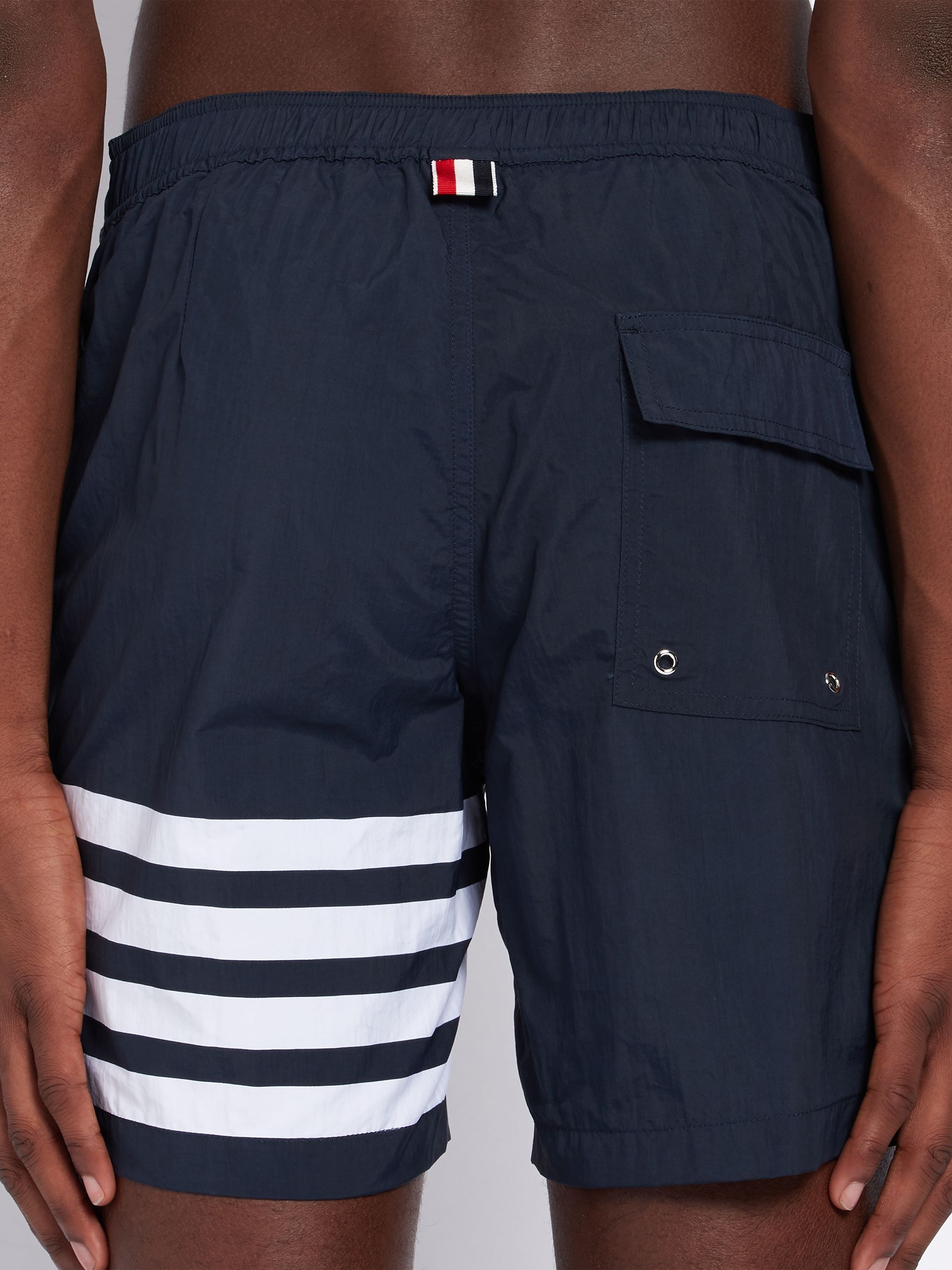 Navy Solid Tech 4-bar Swim Short - 6