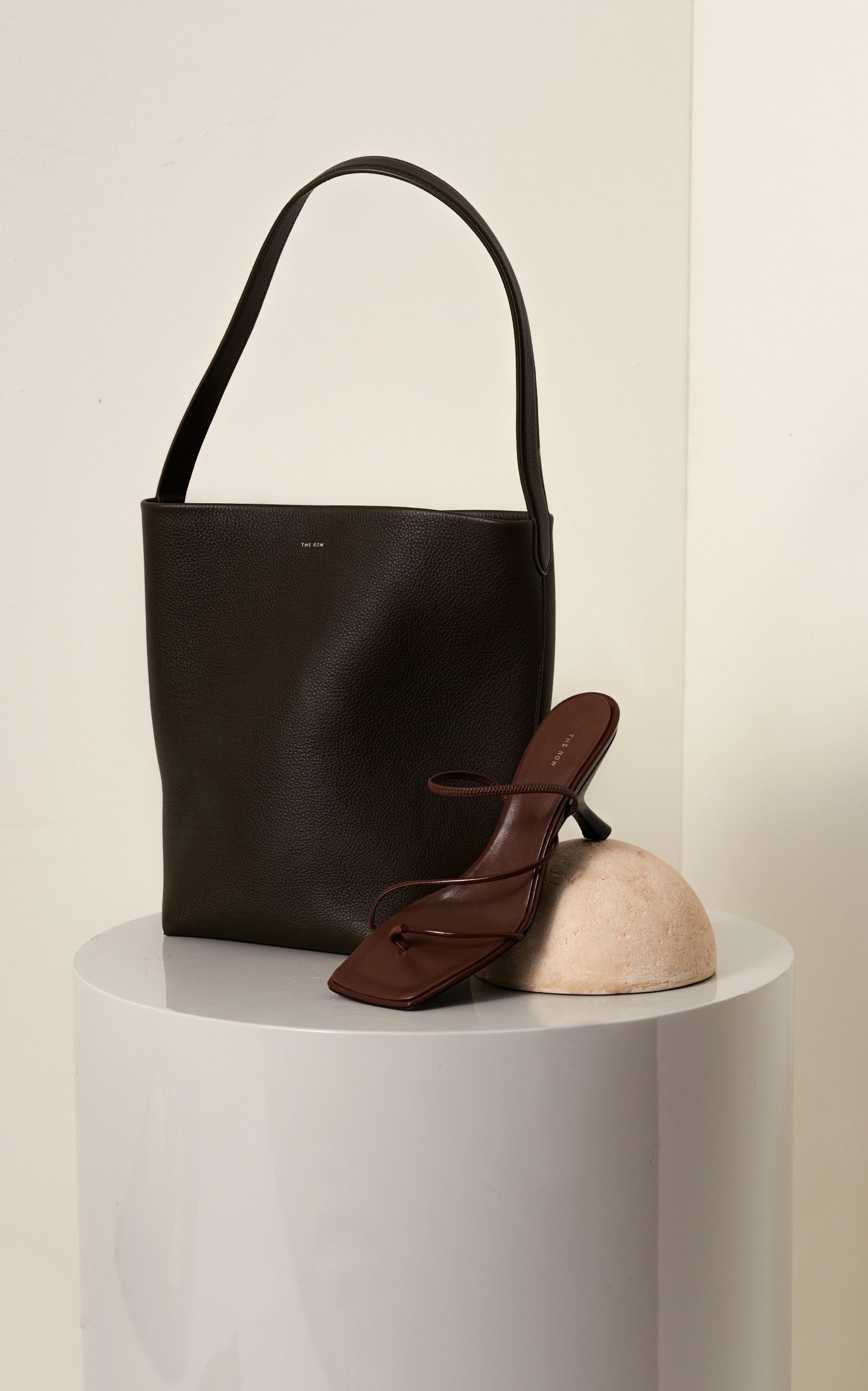 Large N/S Park Leather Tote Bag black - 4