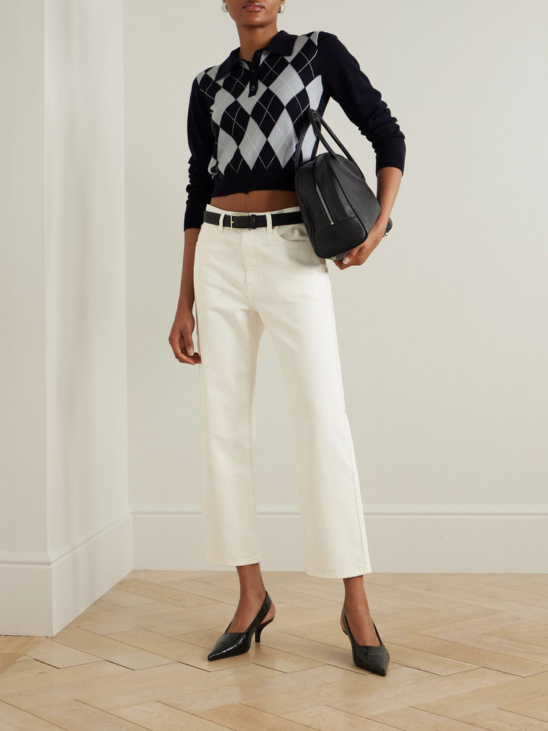 FRAME The Hang mid-rise straight-leg jeans Ecru outlook