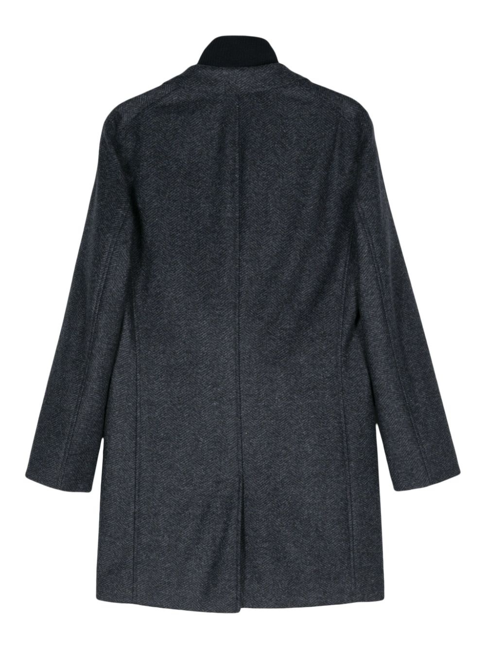 herringbone layered coat - 2