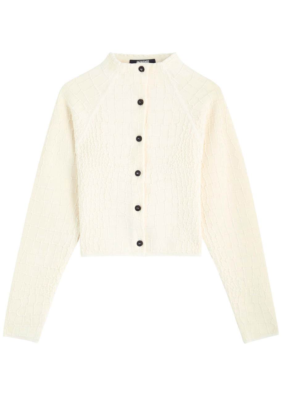 Jacquemus Le Cardigan Scala Crocodile-effect Knitted Cardigan - 6