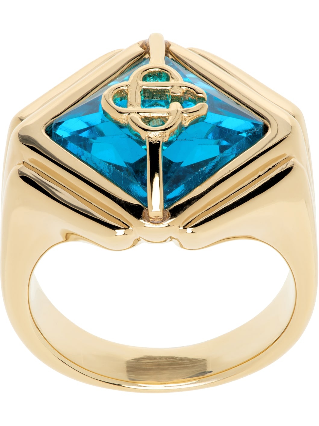 Gold & Blue Casa Signet Ring - 1