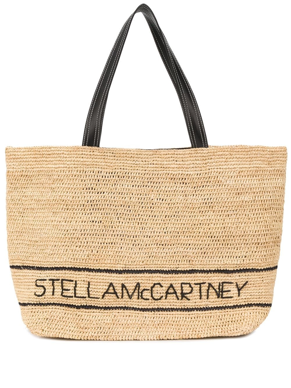 large raffia logo tote - 1