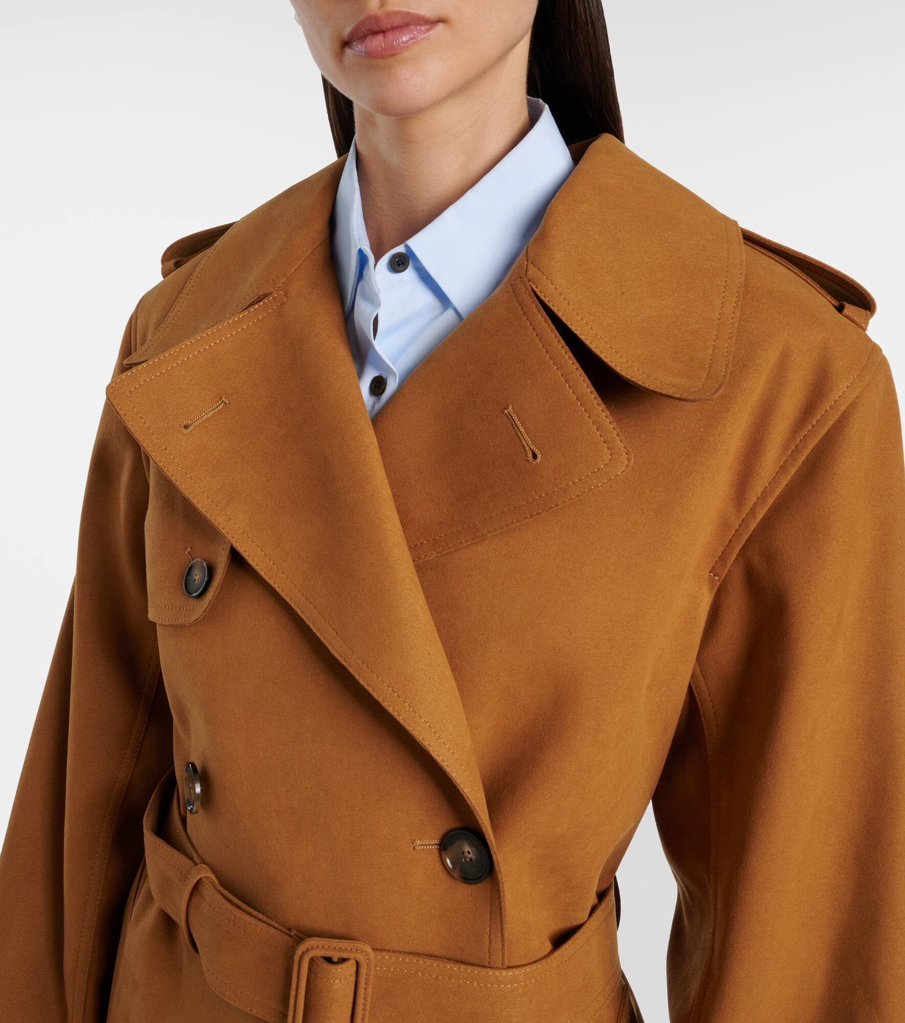 Double-breasted belted coat - 4