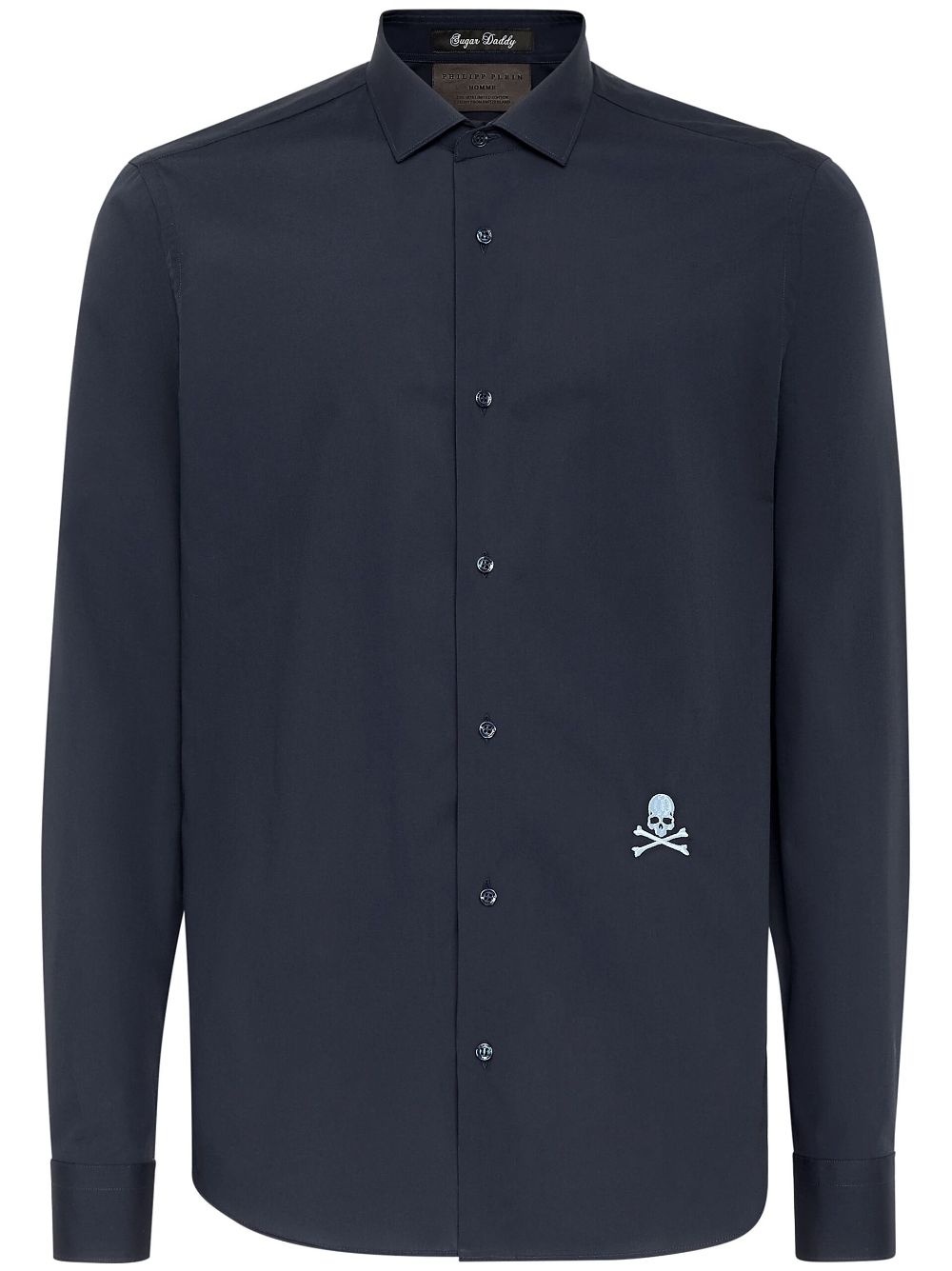 logo-embroidered cotton shirt - 1