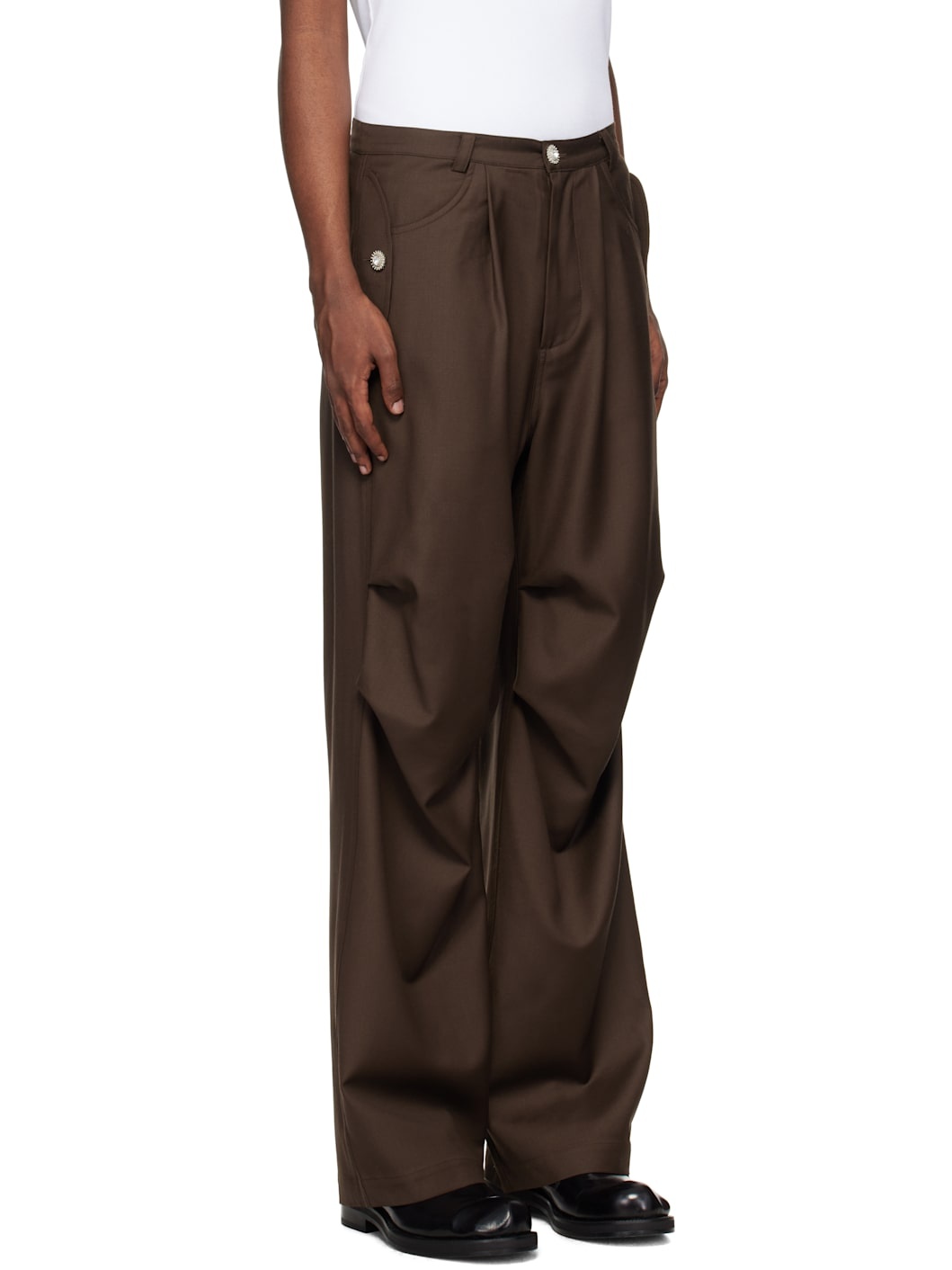 Brown Parachute Trousers - 2