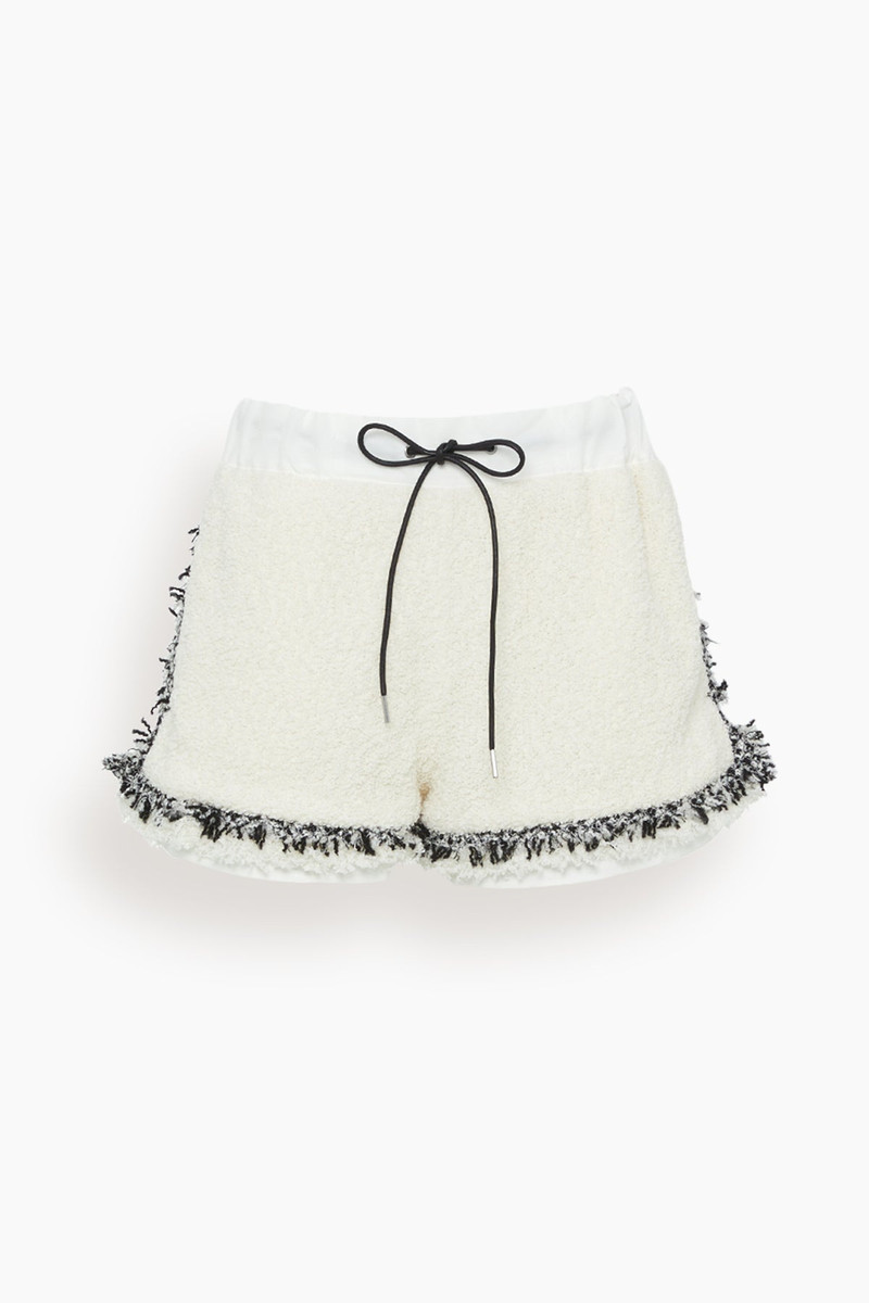 Tweed Shorts in Off White - 1